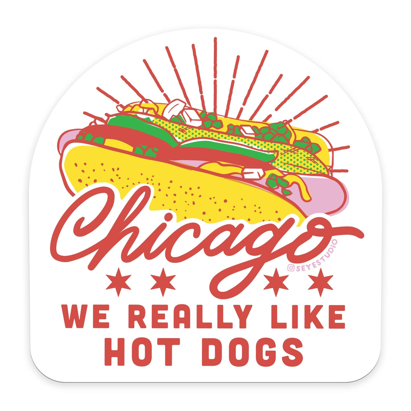 Chicago Hot Dog Diecut Vinyl Sticker