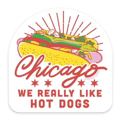 Chicago Hot Dog Diecut Vinyl Sticker