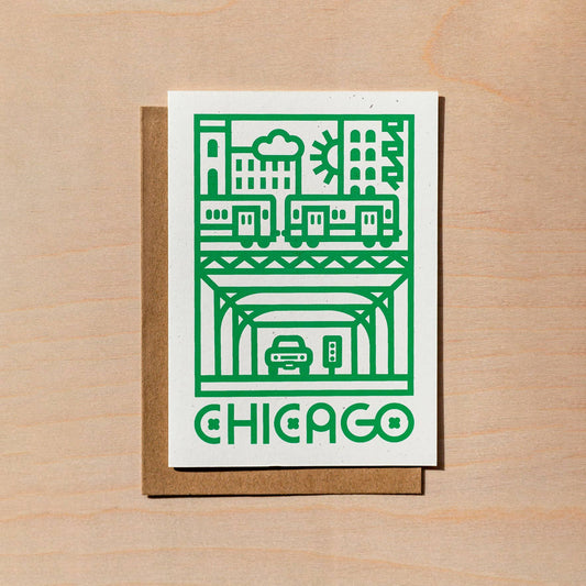 Under the L Chicago Greeting Card