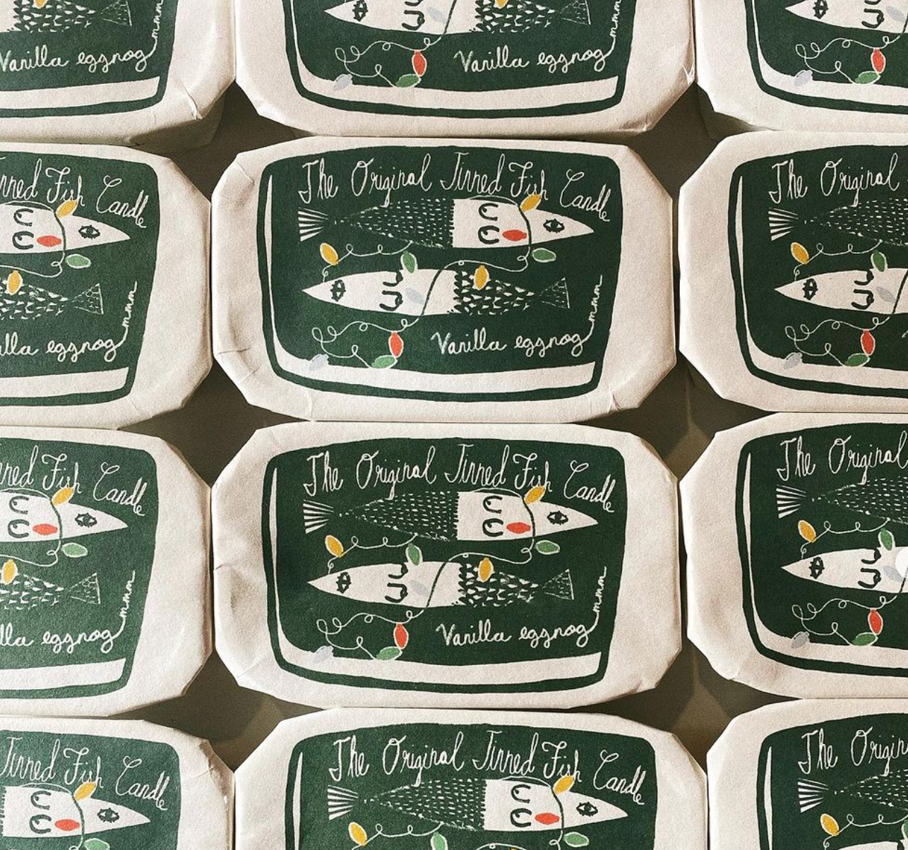 Vanilla Eggnog Tinned Fish Candle