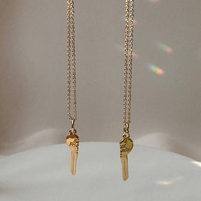 BFF Heart Key Necklace Duo