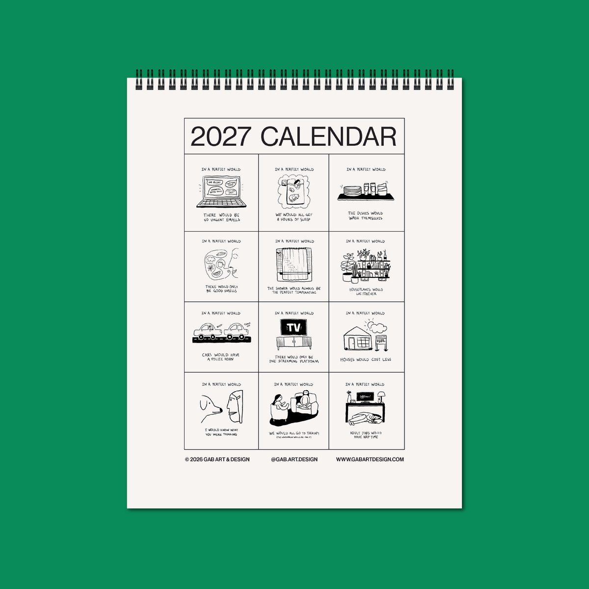 In A Perfect World 2027 illustrated wall calendar