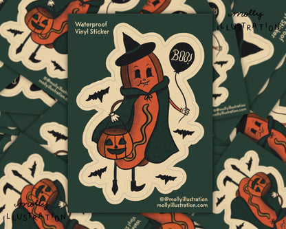 Feelin Halloweenie  vinyl sticker