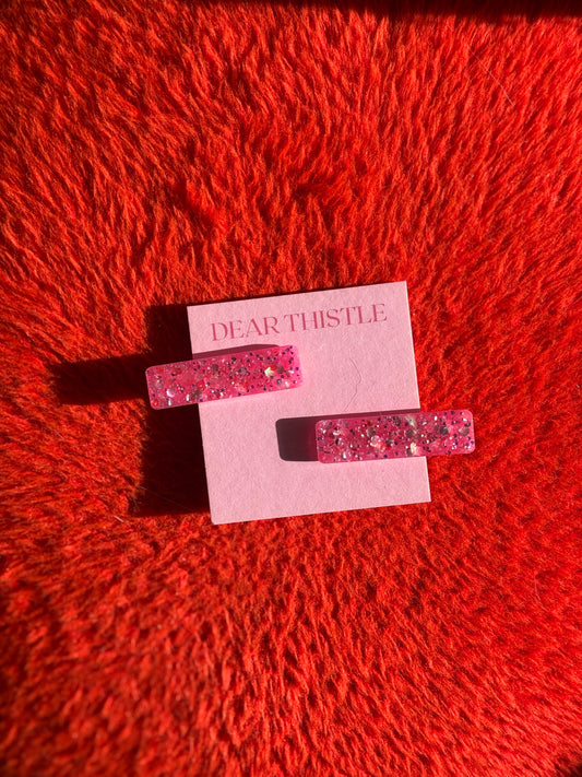 Glitter Pop Rectangle Clip