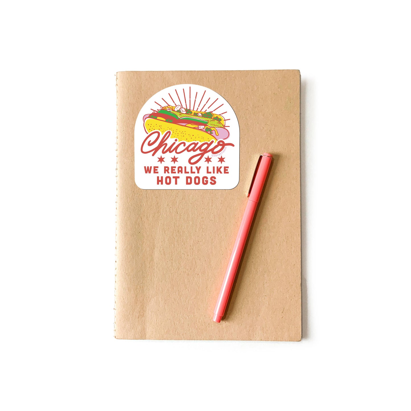 Chicago Hot Dog Diecut Vinyl Sticker