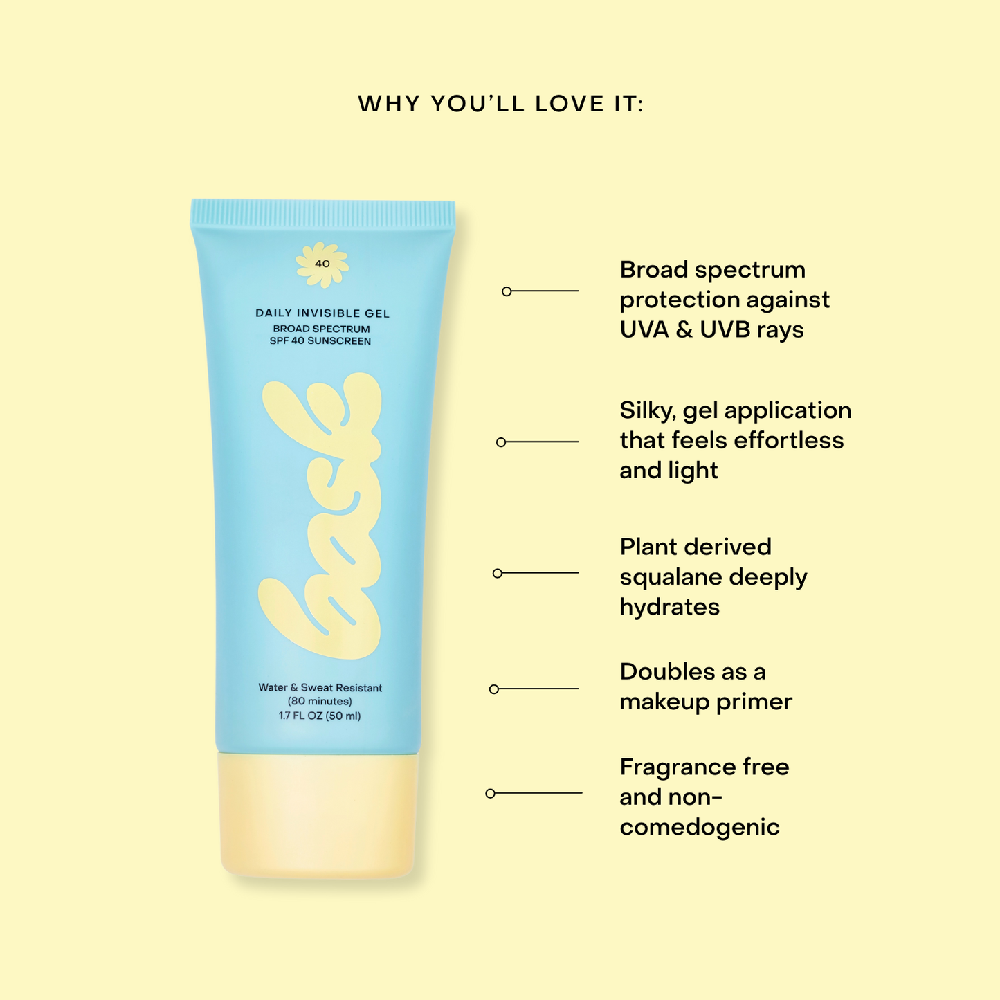 Bask SPF 40 Invisible Gel Sunscreen