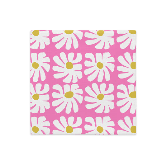 Crazy Daizy Pillow Case in Pink