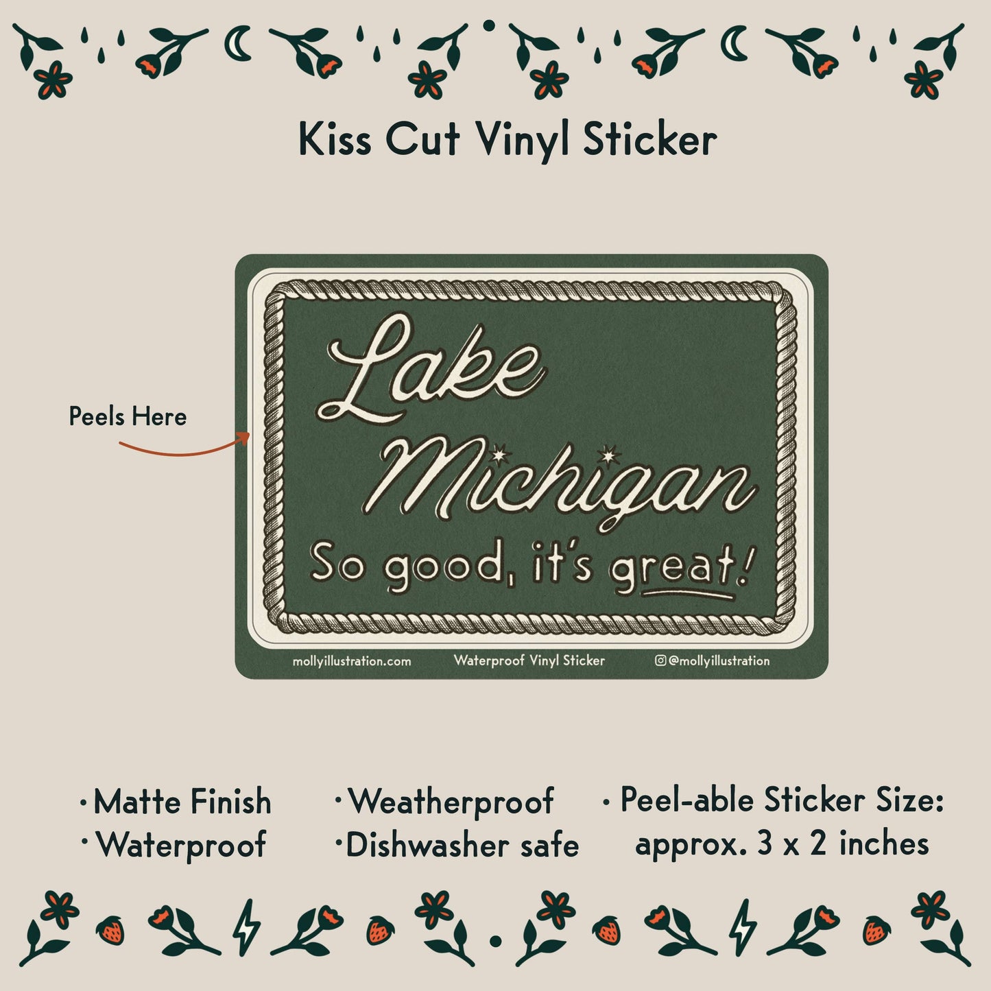 Lake Michigan Vinyl Sticker