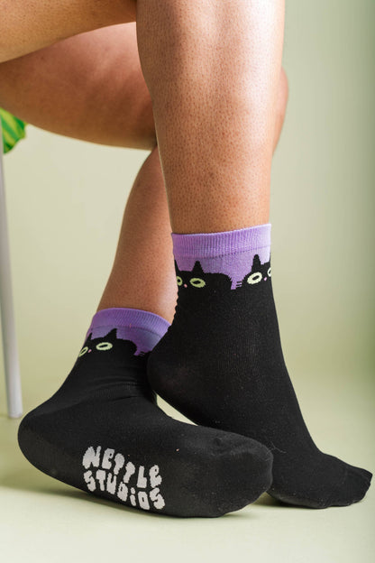 Black Cat Ankle Socks