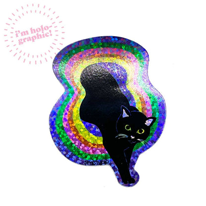 Space Portal Cat Glitter sticker