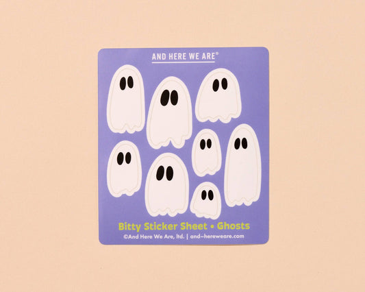 Bitty Ghosts Vinyl Sticker Sheet