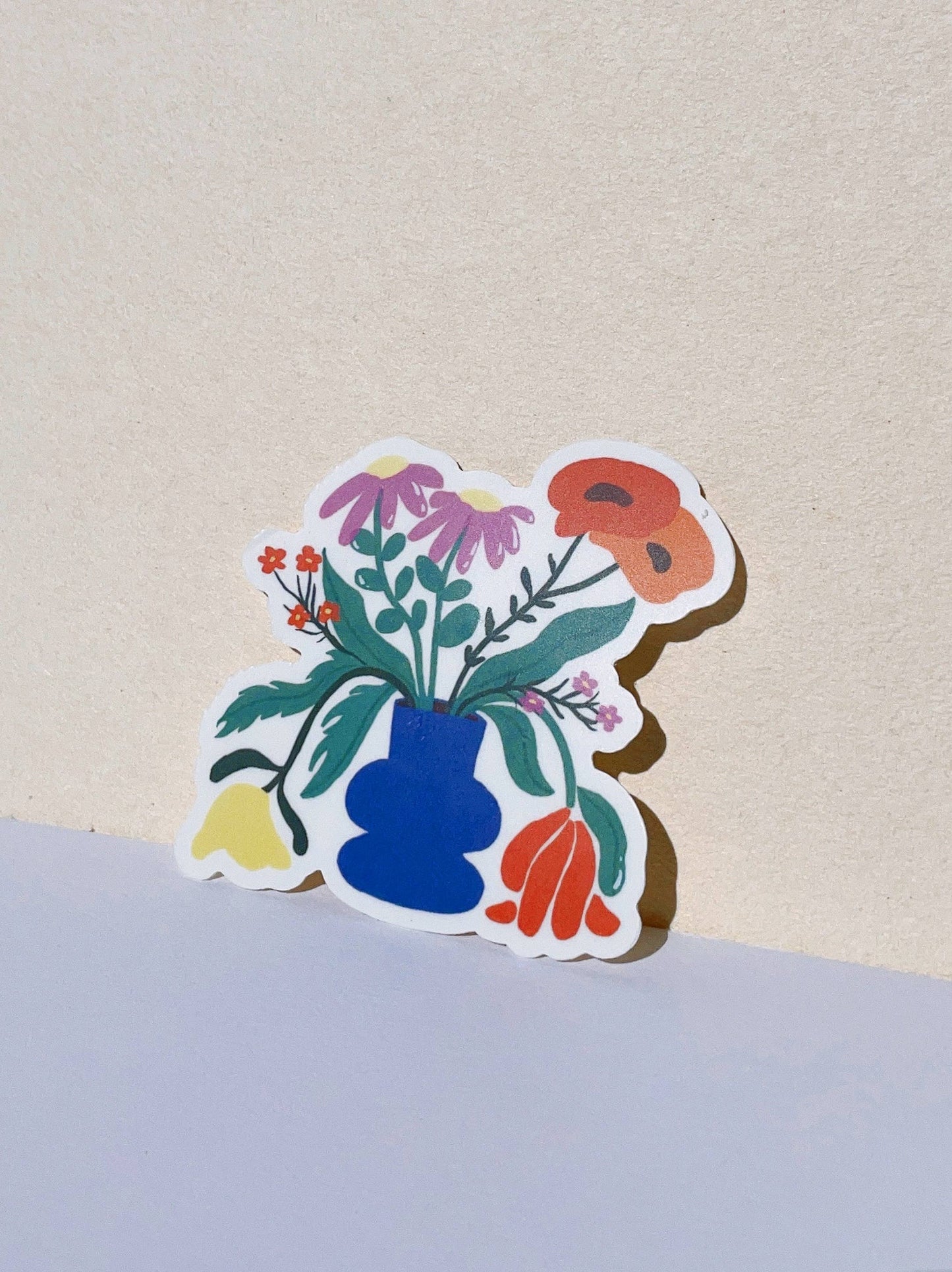 Funky Flower Vase Sticker