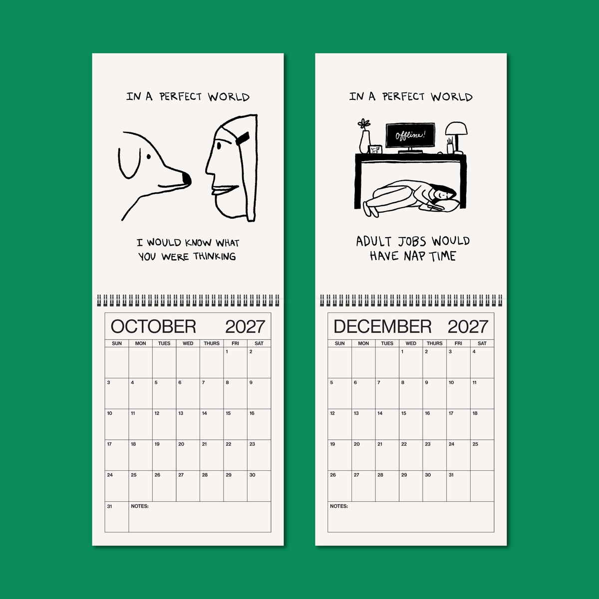 In A Perfect World 2027 illustrated wall calendar