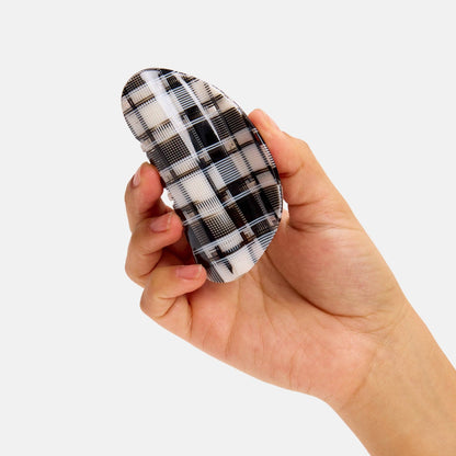 Suki Claw in Black + White Plaid