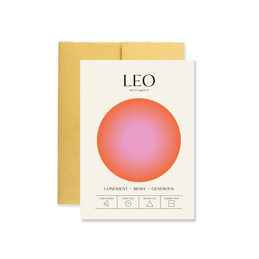 Leo Zodiac Aura Greeting Card