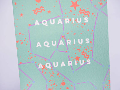 Cosmic Aquarius Birthday Card