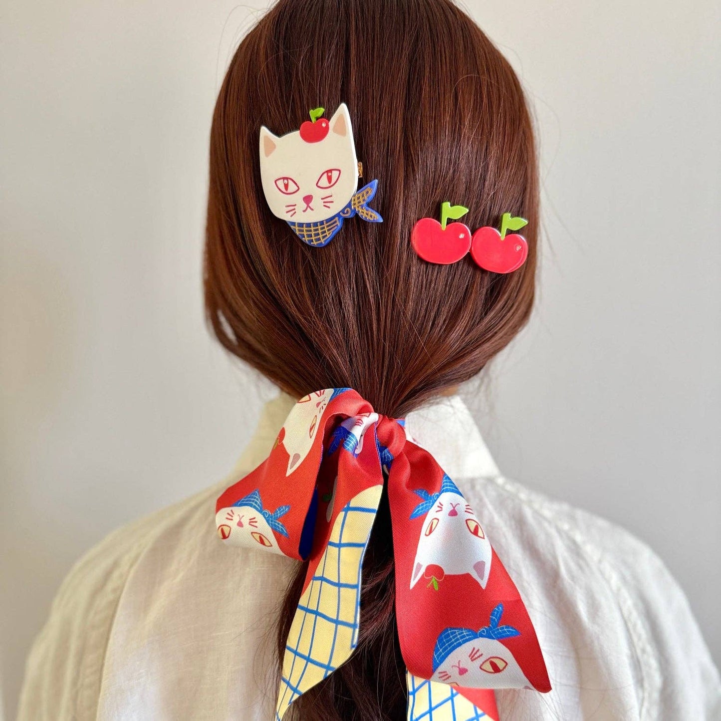 Apple Kitty Alligator Hair Clip