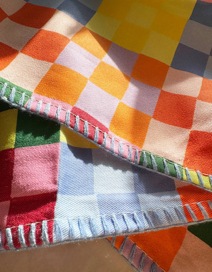 Rainbow Checks Cotton Tea Towel
