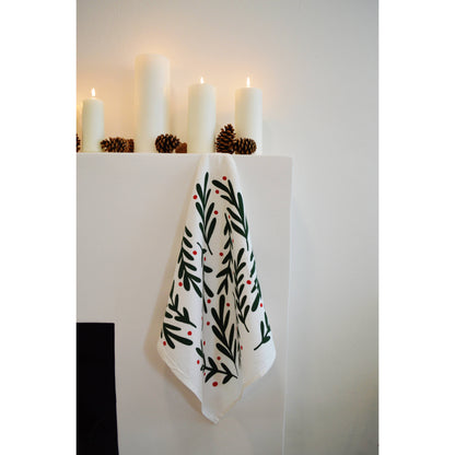 Winter Botanicals Tea Towel
