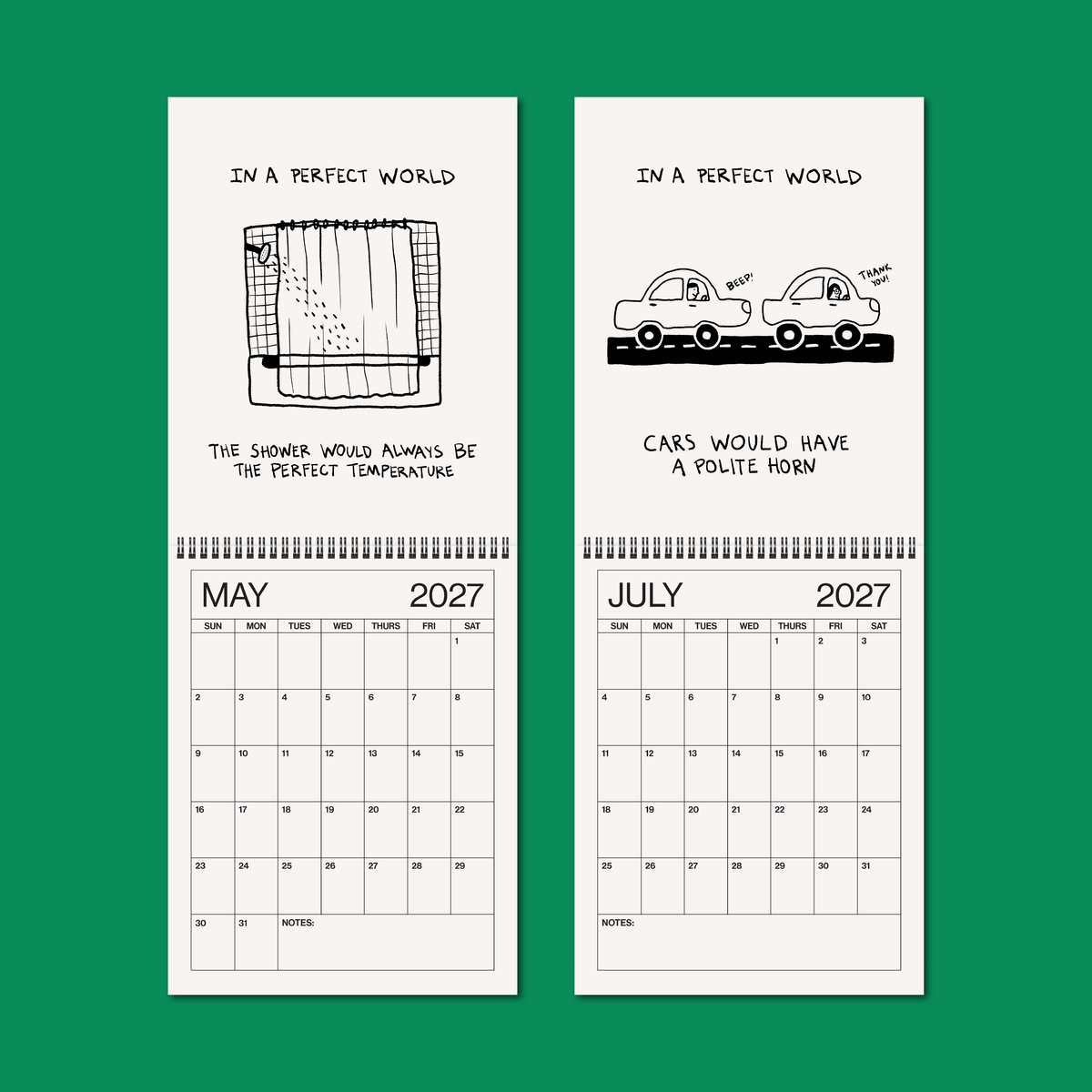 In A Perfect World 2027 illustrated wall calendar