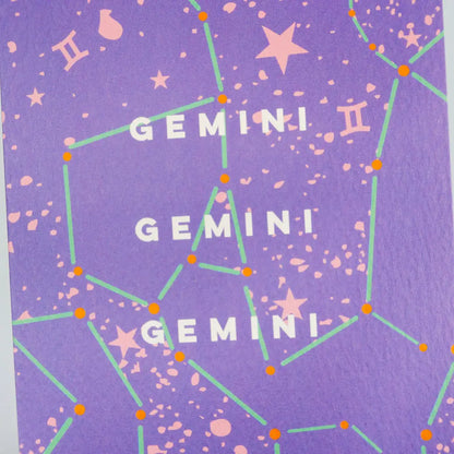 Cosmic Gemini Birthday Card