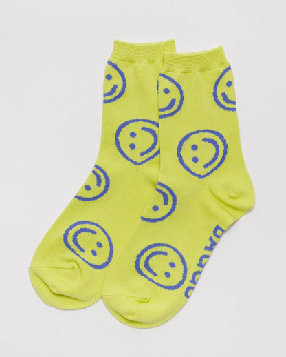 Happy Citron Crew Socks