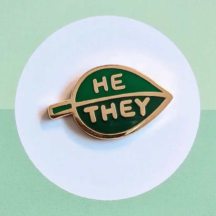 Pronoun Leaf Pin