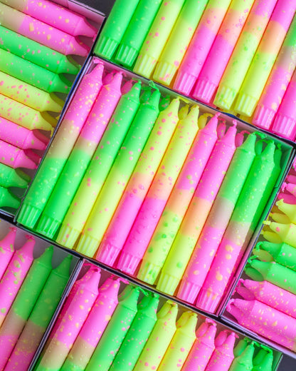 Neon Mix Taper Candles