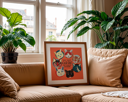 Ponno Paws Print in Orange