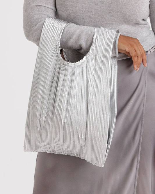 Chrome Pleated Baggu