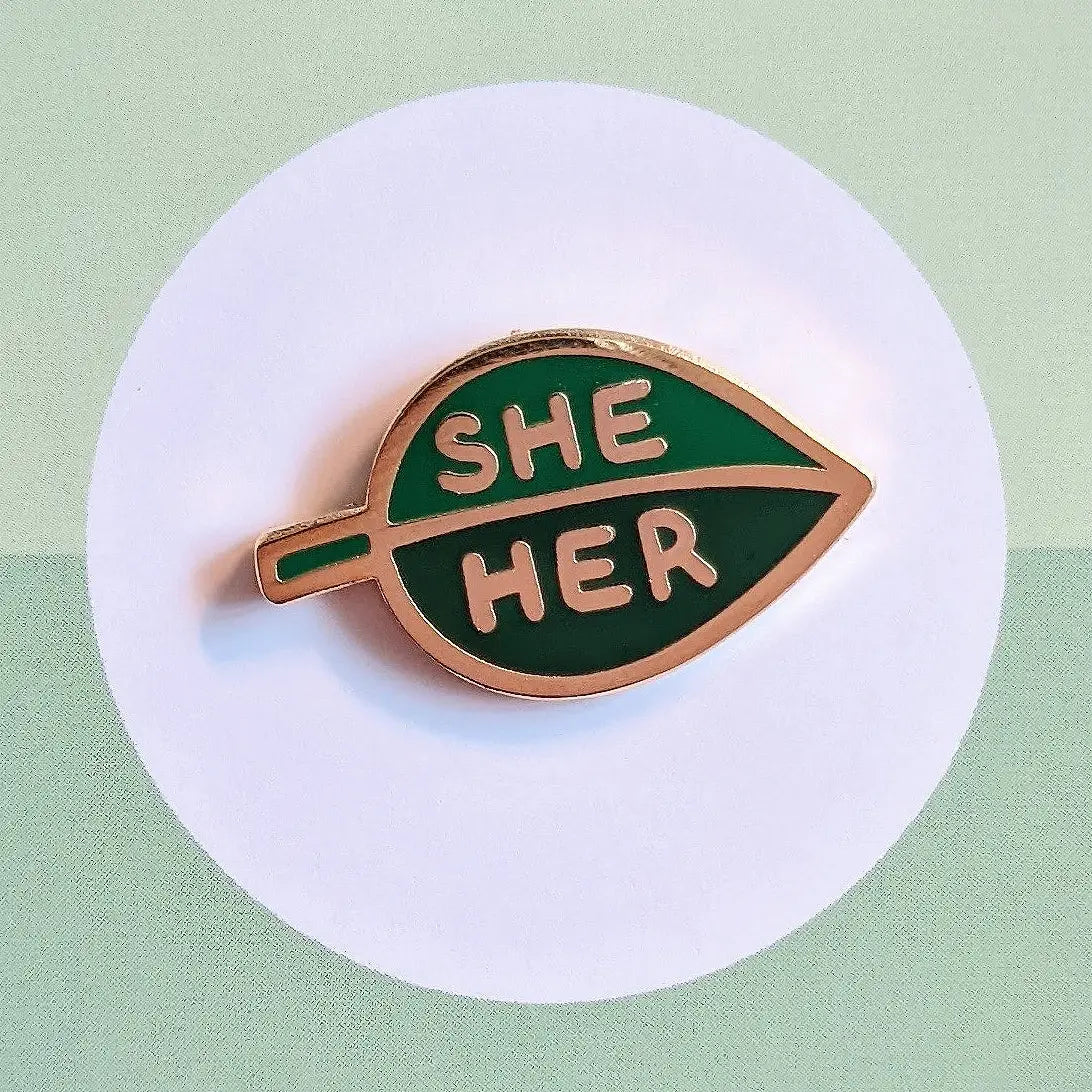 Pronoun Leaf Pin