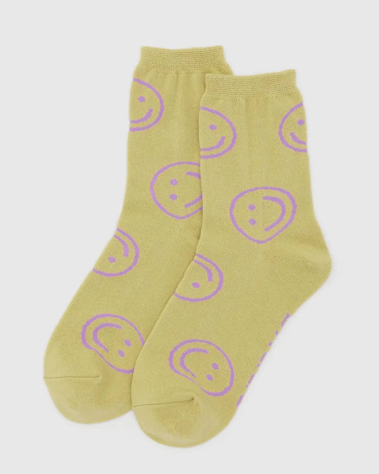 Happy Straw Crew Sock