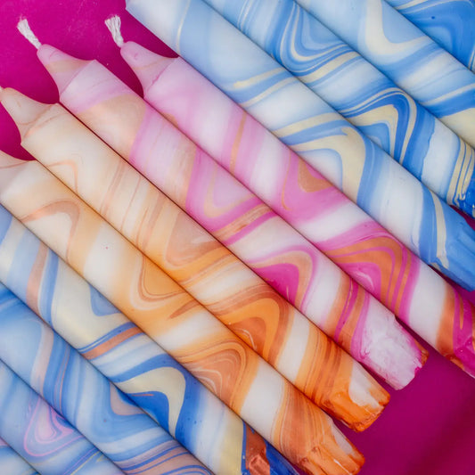 Marbled Taper Candles