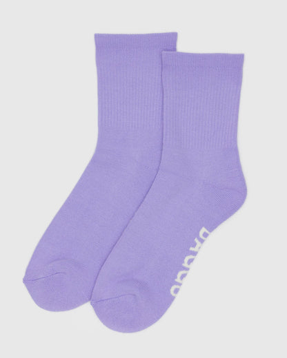 Ribbed Wisteria Crew Sock