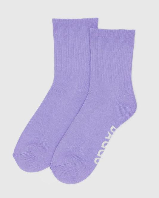 Ribbed Wisteria Crew Sock