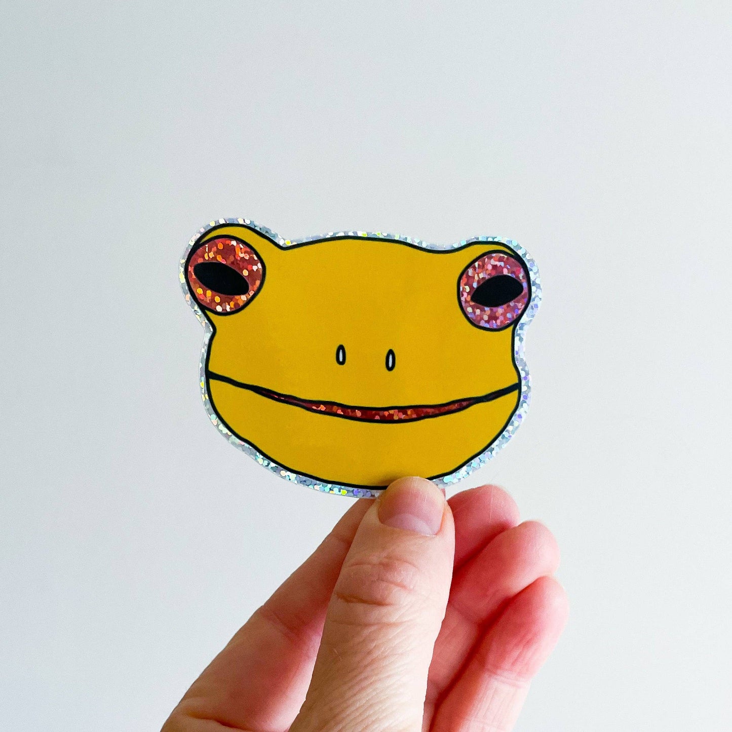 Golden Glitter Froggy Face Sticker
