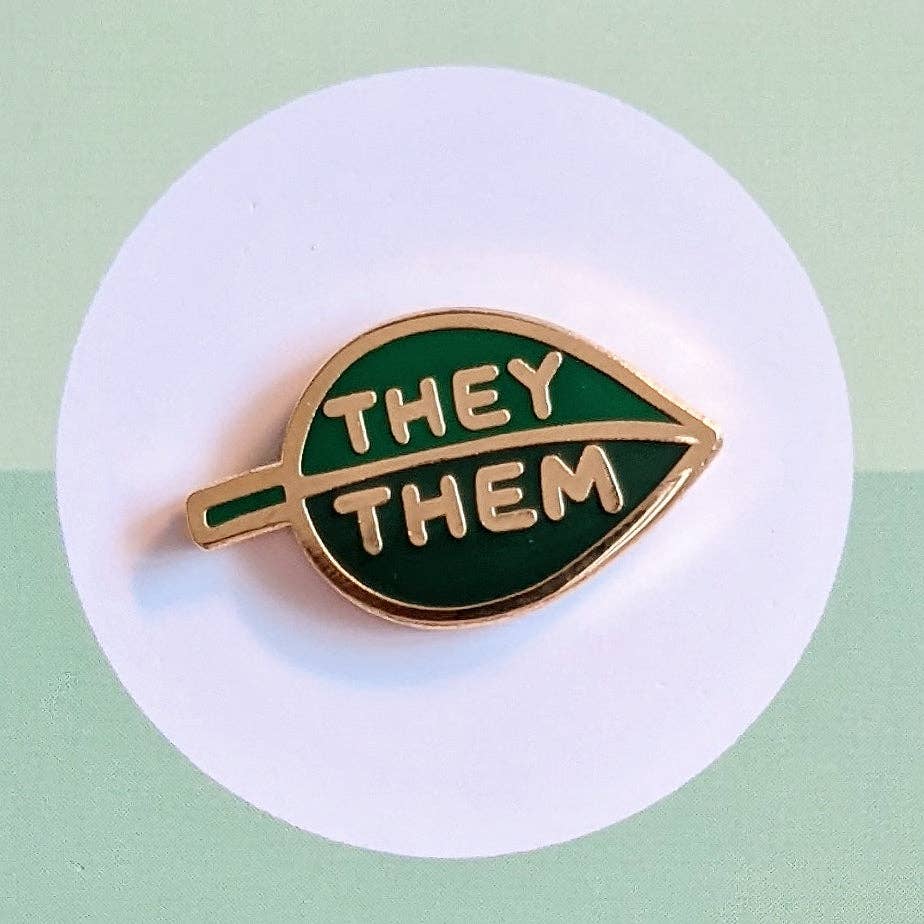 Pronoun Leaf Pin