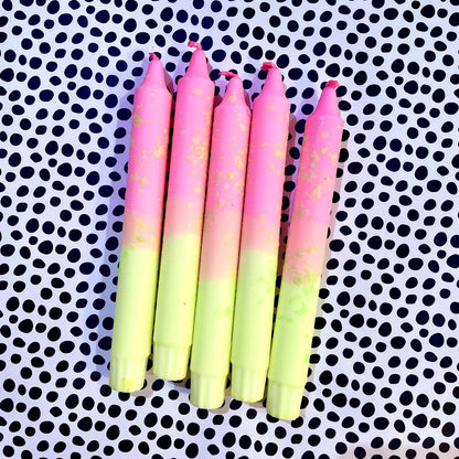 Neon Mix Taper Candles