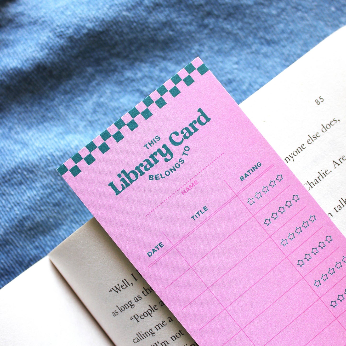 Personal Library Card Book Tracker Bookmark
