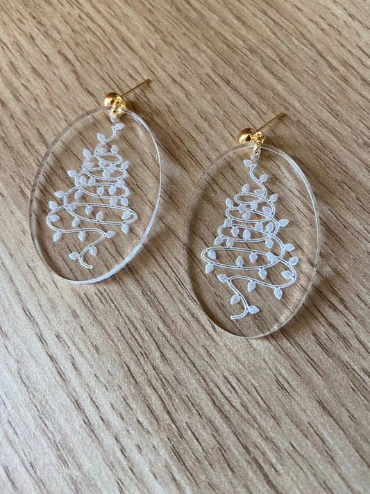 Minimalist Christmas Tree Lights Earrings