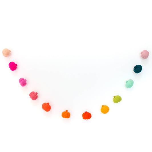 Rainbow Pumpkins Felt Garland