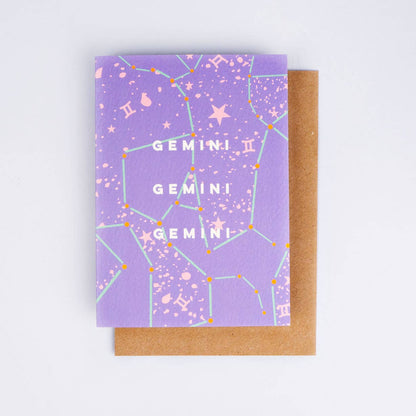 Cosmic Gemini Birthday Card